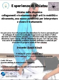 Shiatsu nella dinamica - Esperienze di shiatsu - Accademia Shiatsu Do (FI) - “Evento Apos Approved”- Firenze 14/15 Ottobre 2017