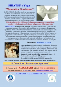 &quot;Maternità e Gravidanza&quot;- Shiatsu e Yoga - Accademia Shiatsu Do Cagliari -“Evento Apos Approved”- Cagliari 19/20 Maggio 2018