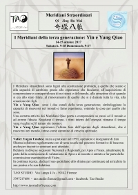 I meridiani della terza generazione: Yin e Yang Qiao - Tao Studio - “Evento Apos Approved”- Firenze 14/15 Ottobre 2017
