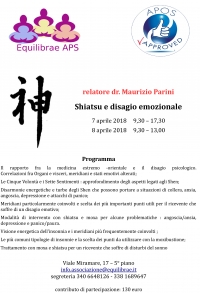 Shiatsu e disagio emozionale - Equilibrae - “Evento Apos Approved” - Trieste 7/8 Aprile 2018