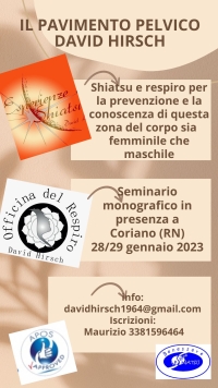 Respiro e shiatsu per il pavimento pelvico -“Evento Apos Approved”- Coriano (Rimini) 28/29 Gennaio 2023