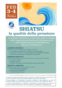 La qualità della pressione dello Shiatsu - Centro Il Fiume -“Evento Apos Approved”- Roma) 3/4 Febbraio 2018