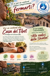 Alle radici dello Shiatsu - Bernardo Corvi -&ldquo;Evento Apos Approved&rdquo;- Votigno di Canossa, 31 ottobre 1&deg; novembre 2026