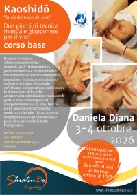 Kaoshidō, La Via del Tocco del Viso - Shiatsu Do Liguria -&ldquo;Evento Apos Approved&rdquo;- Genova - 3/4 ottobre 2026