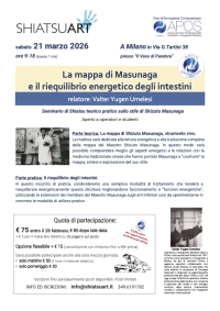 "La Mappa di Masunaga e il riequilibrio energetico degli intestini" - ShiatsuArt - &ldquo;Evento Apos Approved&rdquo;- Milano - 21 Marzo 2026